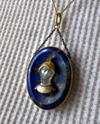 Moonstone and lapis lazuli pendant