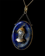 Moonstone and lapis lazuli pendant