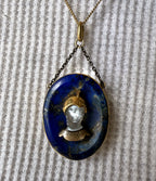 Moonstone and lapis lazuli pendant