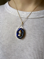 Moonstone and lapis lazuli pendant