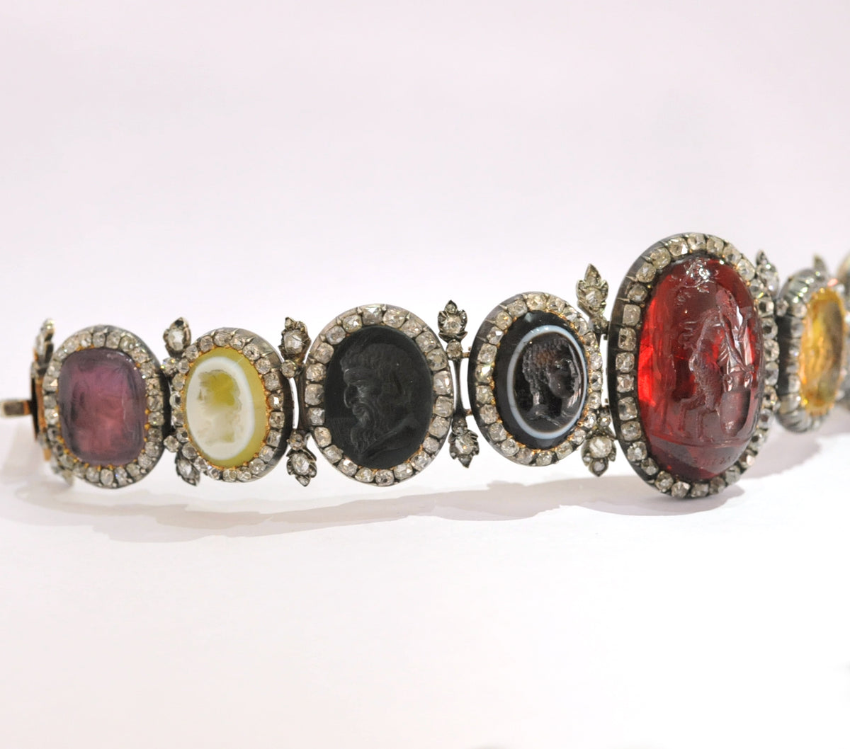 Victorian intaglio and diamond bracelet