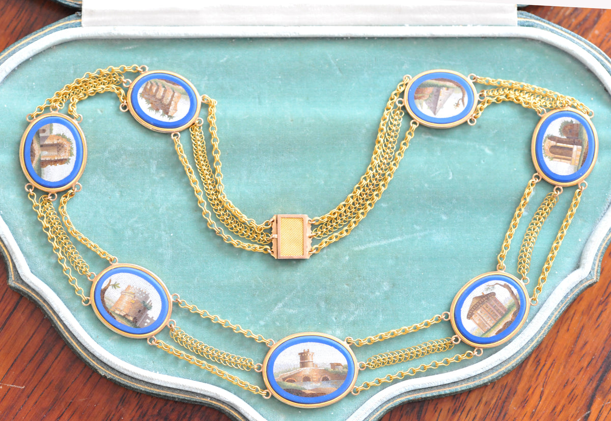 Micro-mosaic necklace