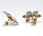 Diamond flower earrings