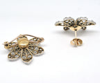 Diamond flower earrings