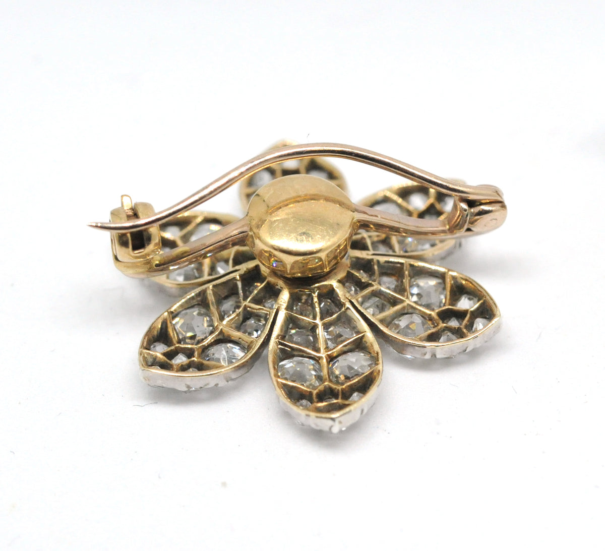 Diamond flower earrings