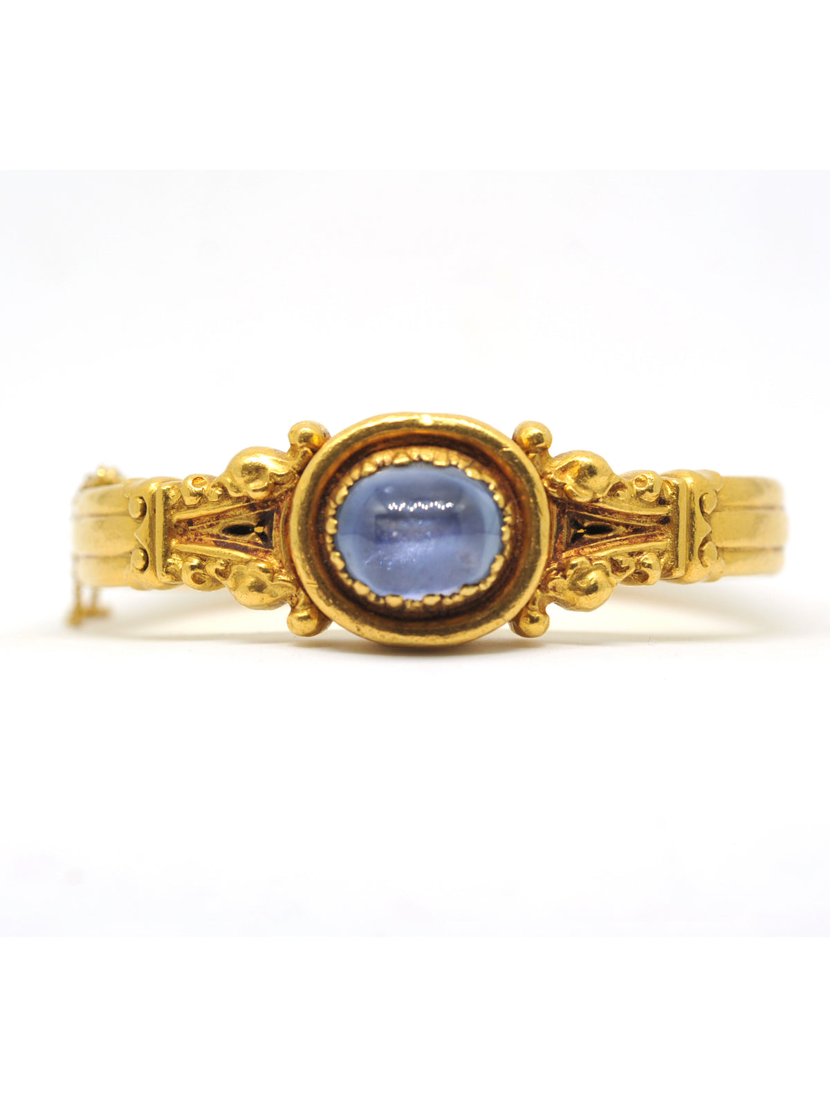 Sapphire and gold bangle