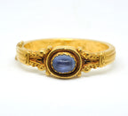 Sapphire and gold bangle