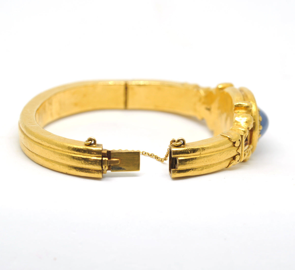 Sapphire and gold bangle