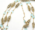 Aquamarine and pearl long chain