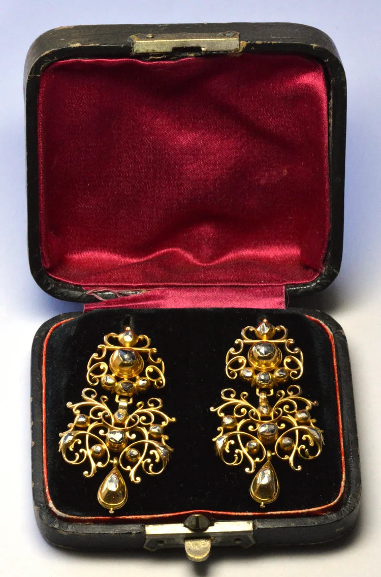 Late 17th century diamond earrings