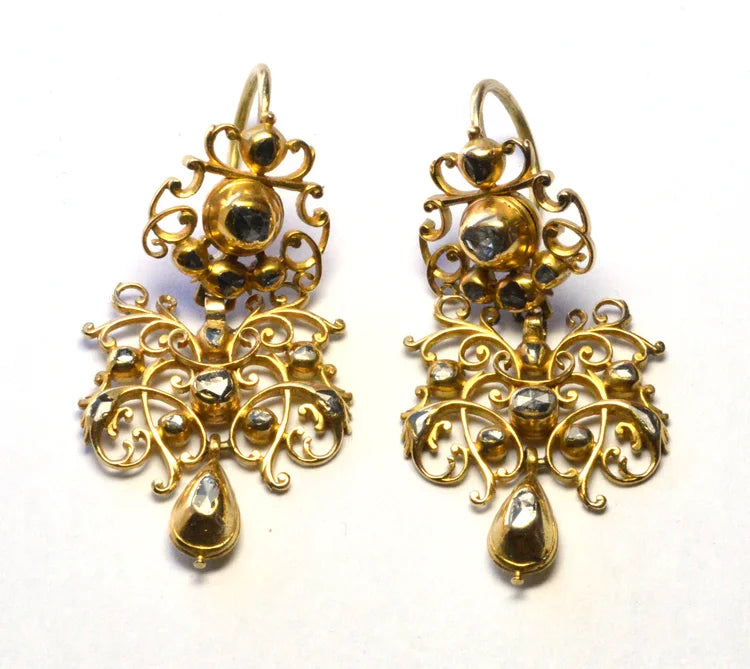 Late 17th century diamond earrings