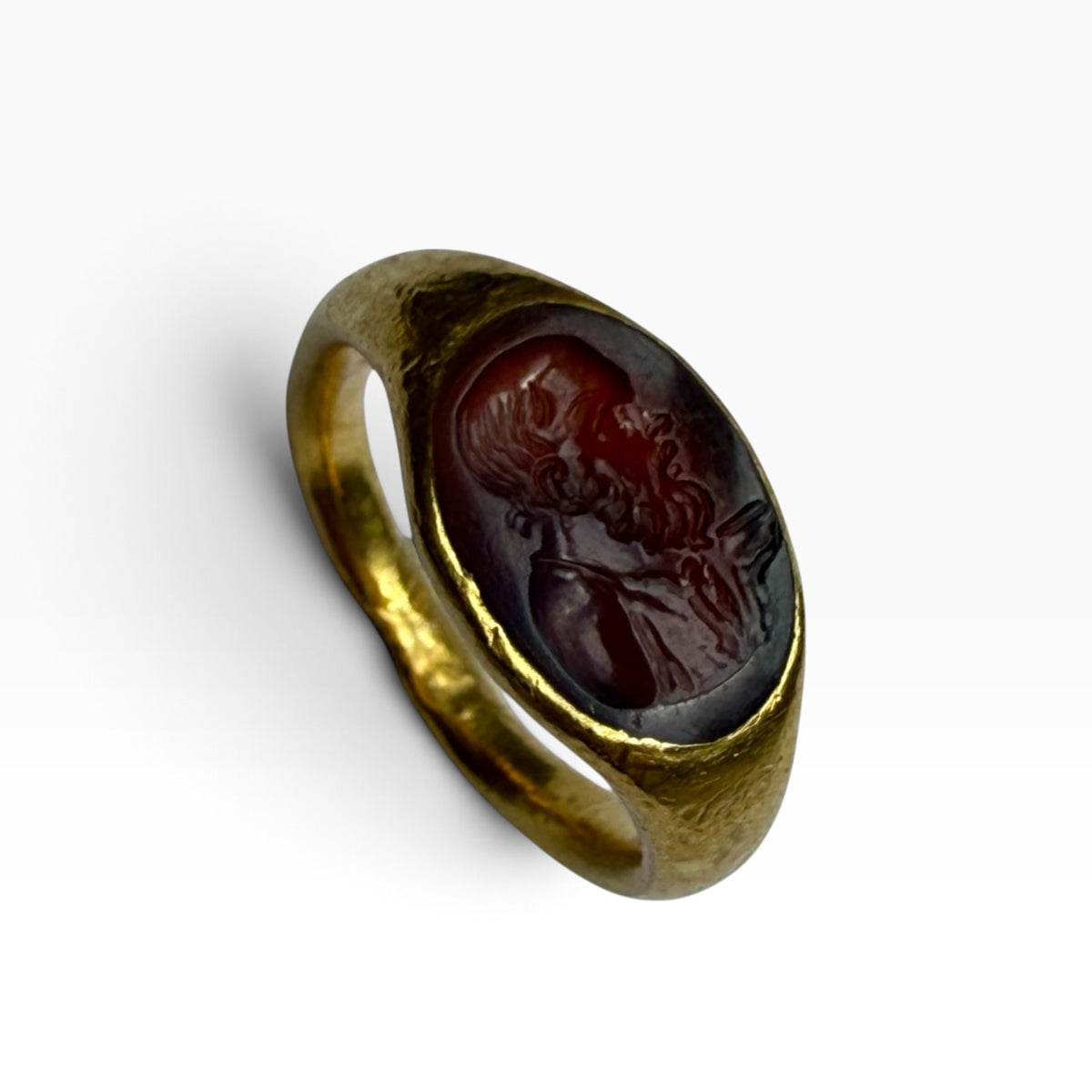 Greco-Roman Silenus/Socrates intaglio ring