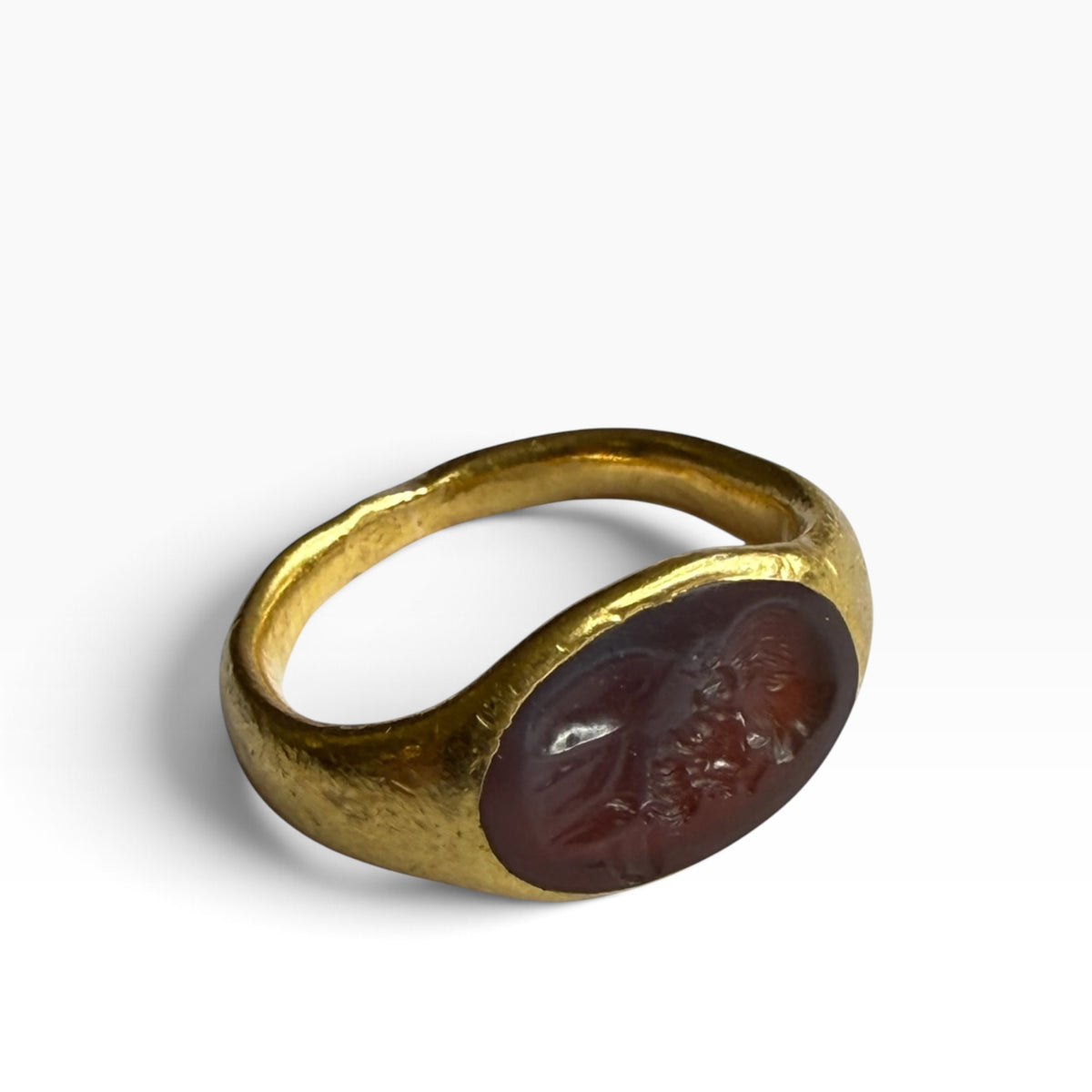 Greco-Roman Silenus/Socrates intaglio ring